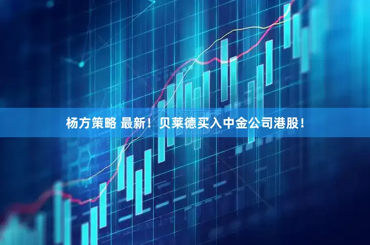 杨方策略 最新！贝莱德买入中金公司港股！